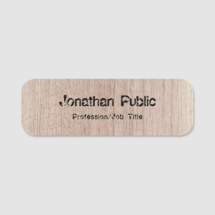 Etiqueta De Nome Mão Personalizada Parece Modelo de Texto Distinto