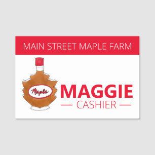 Etiqueta De Nome Maple Sugar Syrup Maine Canada Leaf
