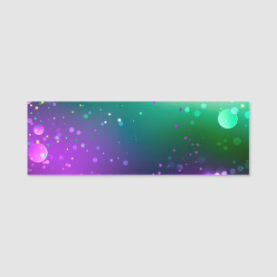 Etiqueta De Nome Mardi Gras Festivo Purple Background