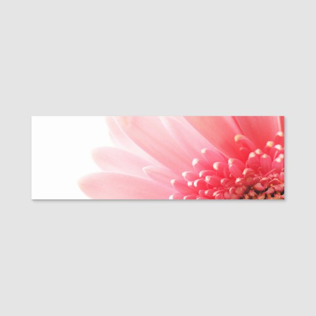 Etiqueta De Nome Margarida Gerbera Rosa (Frente)