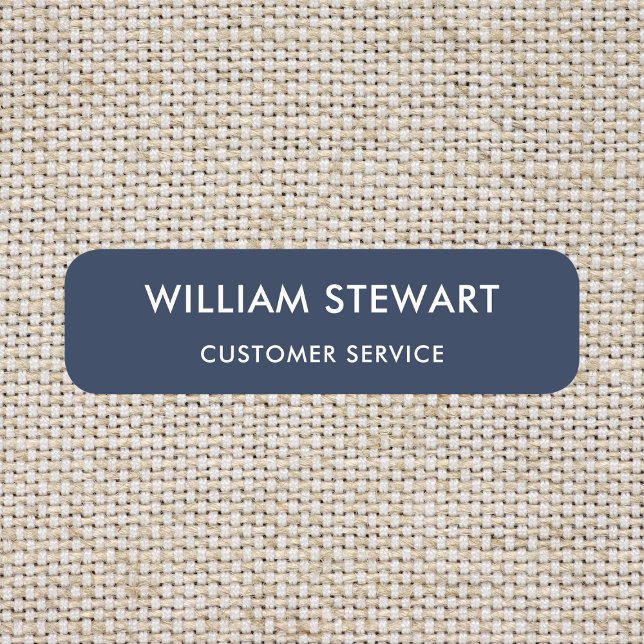 Etiqueta De Nome Marinho profissional Funcionarios mínimo azul de f (Criador carregado)