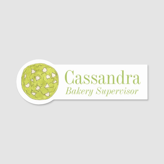 Etiqueta De Nome Matcha Japonês Green Tea Cookies White Chocolate (Frente)