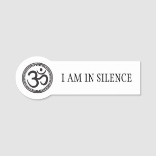 Etiqueta De Nome Meditação de silêncio - Marca de símbolo Om