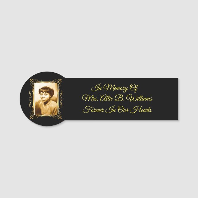 Etiqueta De Nome Memorial (Frente)