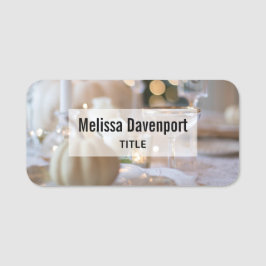 Etiqueta De Nome Mesa Clássica com a Configuração do Local do Rico