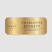 Metallic Gold Custom Logo Office Employee Staff