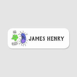 Etiqueta De Nome Microbes Virais