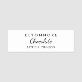 Etiqueta De Nome Minimal Black White Custom Staff