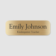 Minimalist Gold Teacher Name | Custom Kindergarten