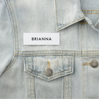 Etiqueta De Nome Minimalista Moderno Preto Personalizado Profission
