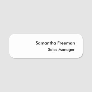 Etiqueta De Nome Minimalista preto e branco moderno e limpo