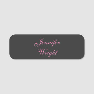 Etiqueta De Nome Minúscula feminina rosa-rosa elegante e minimalist