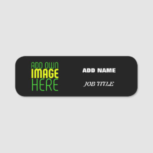 ETIQUETA DE NOME MODELO DE TEXTO DE IMAGEM NEGRA SIMPLES EDITÁVEL M