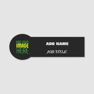 ETIQUETA DE NOME MODELO DE TEXTO DE IMAGEM NEGRA SIMPLES EDITÁVEL M