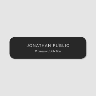Etiqueta De Nome Modelo preto minimalista moderno e legista arredon