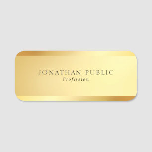 Etiqueta De Nome Modelo simples Dourado Glam moderno profissional