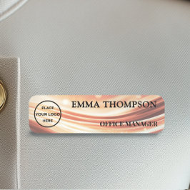 Etiqueta De Nome Modern Copper Fabric Design Name Badge Custom 名札