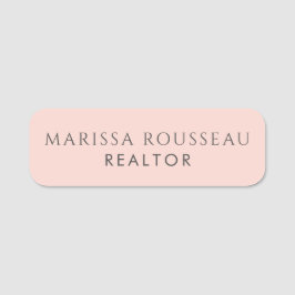 Etiqueta De Nome Modern Realtor Blush
