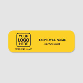 Etiqueta De Nome Modern Yellow Custom Business Name Tag