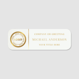 Etiqueta De Nome Moderno | Logotipo Dourado Profissional Corporativ
