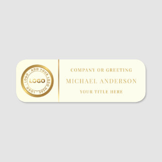 Etiqueta De Nome Moderno | Logotipo Dourado Profissional Corporativ
