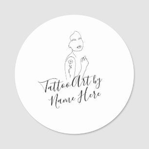 Etiqueta De Nome monograma de tipografia de letra de tatuagem moder