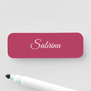 Etiqueta De Nome Monograma minimalista rosa cereja