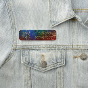 Etiqueta De Nome Moody Ombre Marca Psychedelic Grunge Stardust