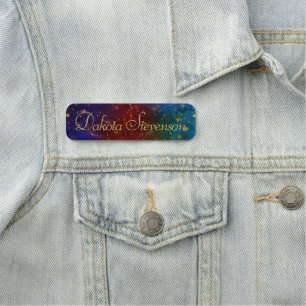 Etiqueta De Nome Moody Ombre Marca Psychedelic Grunge Stardust