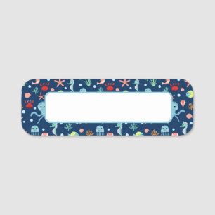 Etiqueta De Nome Mundo do Mar