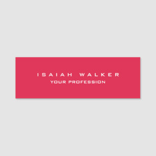 Etiqueta De Nome Na moda Classy Plain Single Special Crimson Red