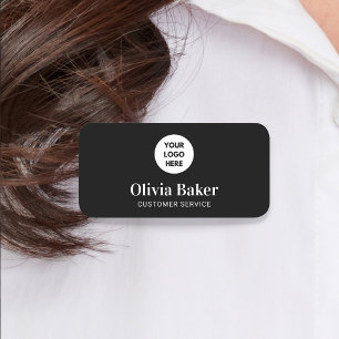 Etiqueta De Nome Na moda Clean Simple Black Business Logotipo para 