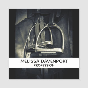 Etiqueta De Nome Na moda Silver Stirrups em Inglês Riding Saddle