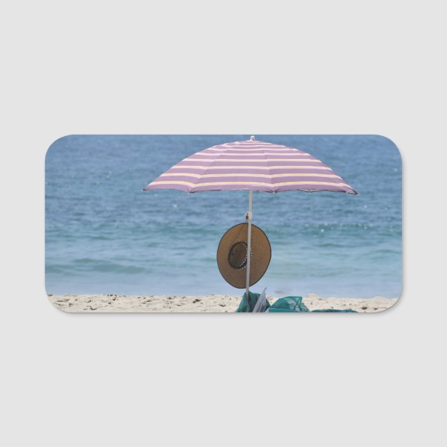 Etiqueta De Nome Na Praia (Frente)
