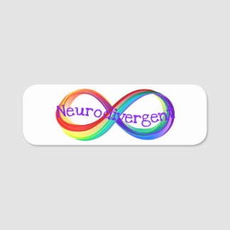 Etiqueta De Nome Neurodivergent Rainbow Infinity Symbol Button