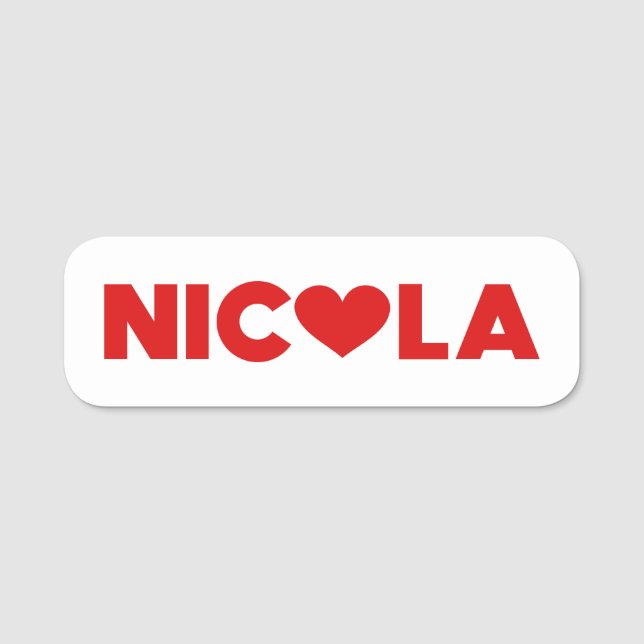 Etiqueta De Nome Nicola Love (Frente)