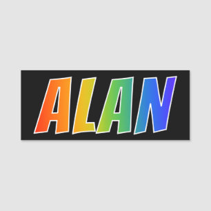 Etiqueta De Nome Nome "ALAN": Coloração do arco-íris do