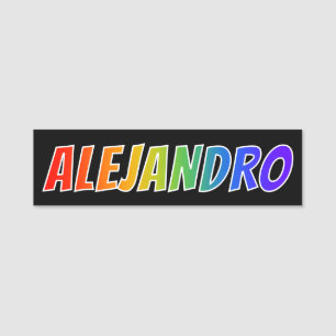 Etiqueta De Nome Nome "ALEJANDRO": Coloração do arco-íris do