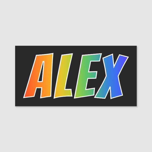 Etiqueta De Nome Nome "ALEX": Coloração do arco-íris do (Frente)