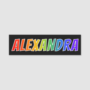 Etiqueta De Nome Nome "ALEXANDRA": Coloração do arco-íris do