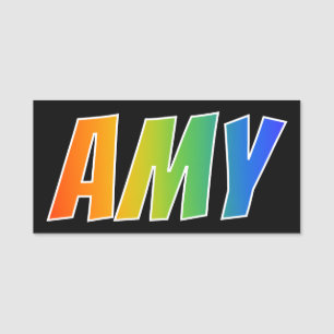 Etiqueta De Nome Nome "AMY": Coloração do arco-íris do divertime