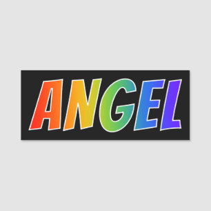 Etiqueta De Nome Nome "ANJO": Coloração do arco-íris do