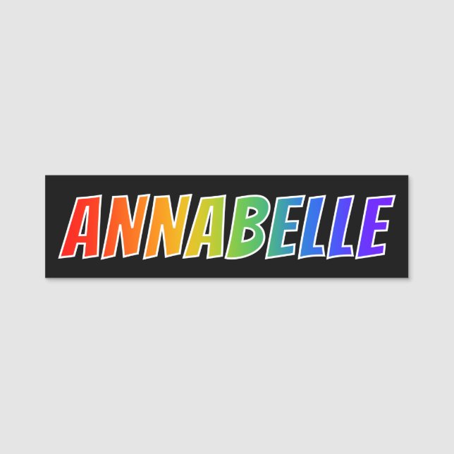 Etiqueta De Nome Nome "ANNABELLE": Coloração do arco-íris do (Frente)