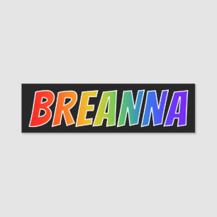 Etiqueta De Nome Nome "BREANNA": Coloração do arco-íris do