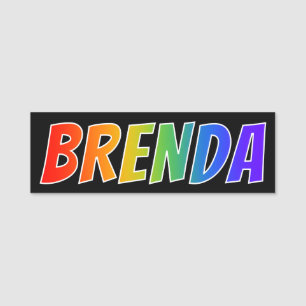 Etiqueta De Nome Nome "BRENDA": Coloração do arco-íris do