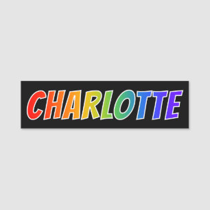 Etiqueta De Nome Nome "CHARLOTTE": Coloração do arco-íris do