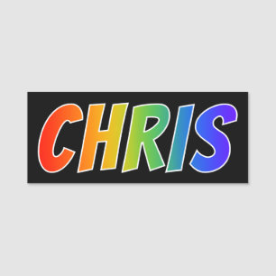 Etiqueta De Nome Nome "CHRIS": Coloração do arco-íris do