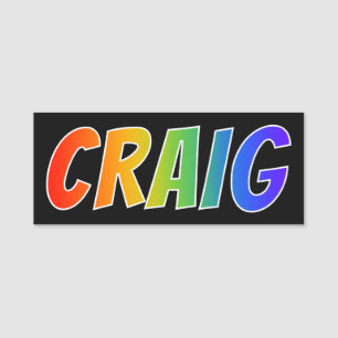 Etiqueta De Nome Nome "CRAIG": Coloração do arco-íris do