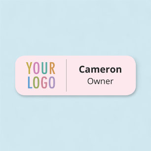 Etiqueta De Nome Nome da empresa rosa Logotipo comercial Magnético 