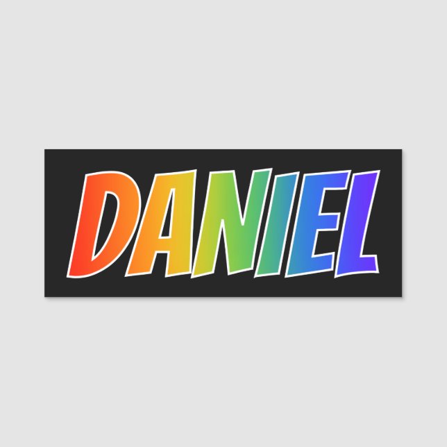 Etiqueta De Nome Nome "DANIEL": Coloração do arco-íris do (Frente)